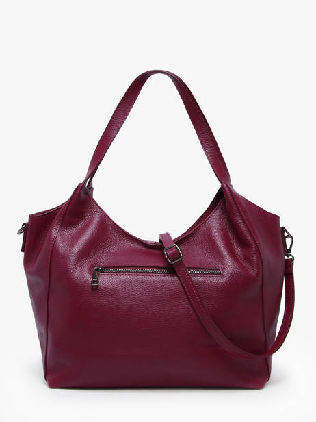 Schoudertas Caviar Leder Milano Rood caviar CA25061 ander zicht 3